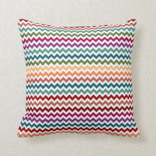 Multi-Coloured Chevrons   Customizable Pillow