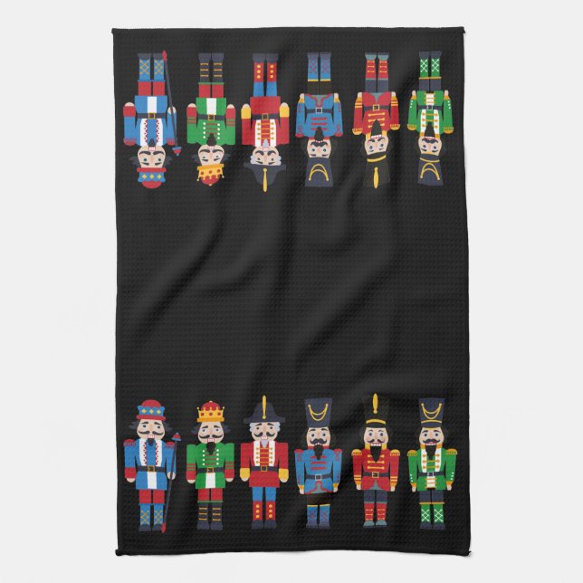 Multi-coloured Christmas Nutcrackers Kitchen Towel (Vertical)