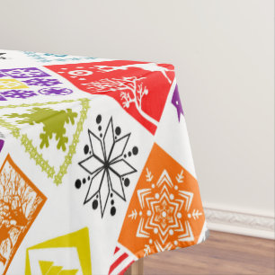 Multi-coloured Christmas Tablecloth