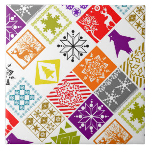 Multi-coloured Christmas Tile