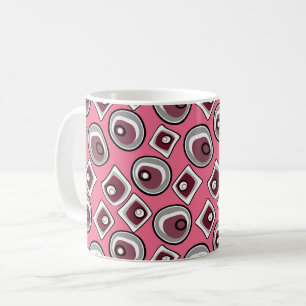 Multi-coloured circles and rings retro sixties coffee mug