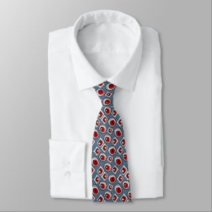 Multi-coloured circles and rings retro sixties tie