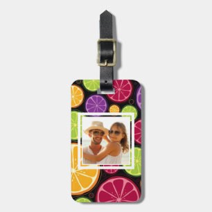 Multi Coloured Citrus   Add Your Photo Luggage Tag
