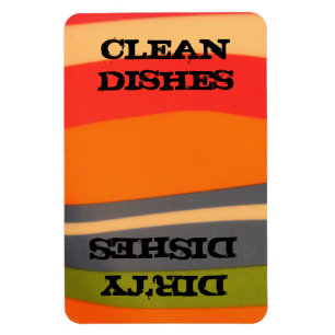 Multi Coloured Clean/Dishes Dirty/Dishes Magnet