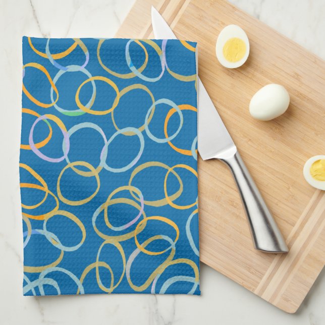 Multi Coloured Cool Abstract Pattern Kitchen Towel (Quarter Fold)