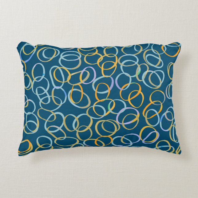 Multi Coloured Cool Abstract Pattern Outdoor Pillo Accent Pillow (Front)