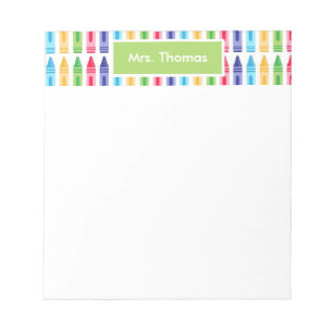 Multi Coloured Crayons Personalized Notepad