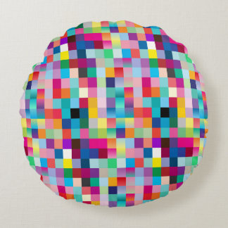 Multi Coloured Design Round Pillow