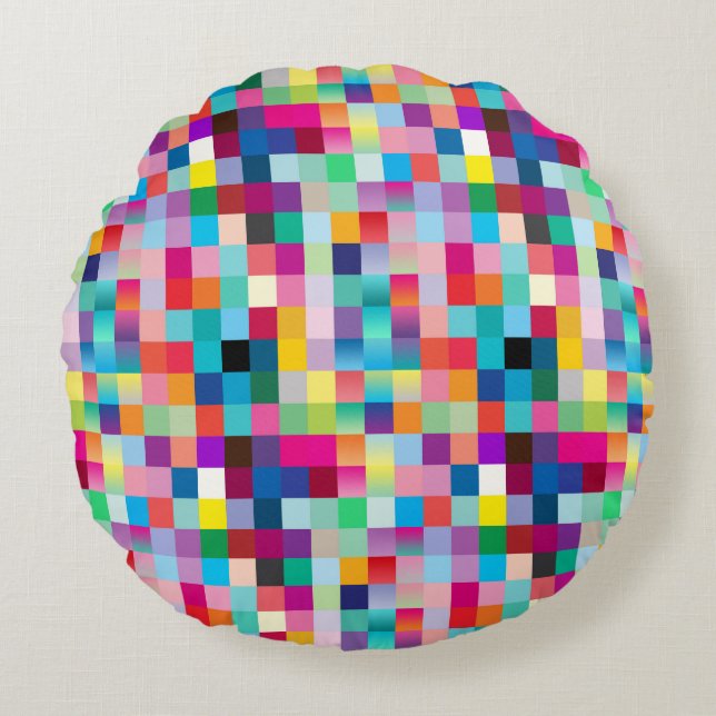 Multi Coloured Design Round Pillow (Front)