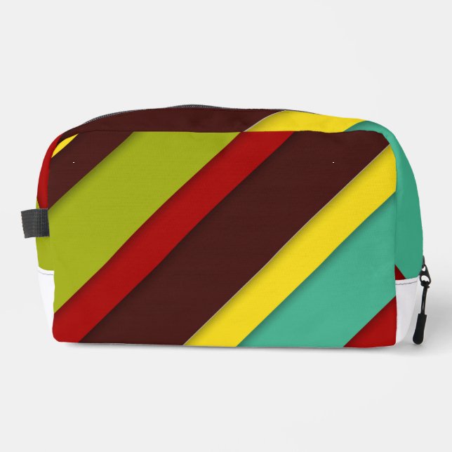 Multi-Coloured Diagonal Stripes Dopp Kit (Front)