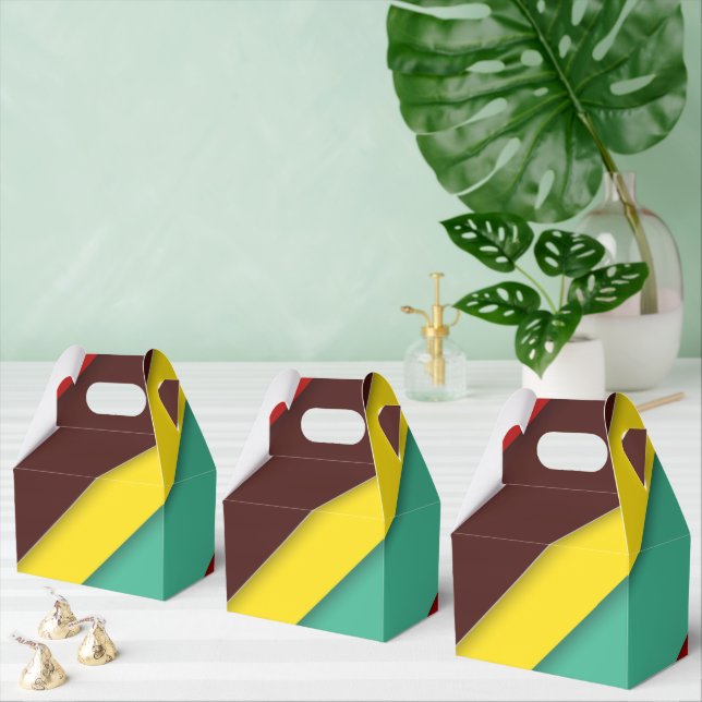 Multi-Coloured Diagonal Stripes Favor Box (Multiple)