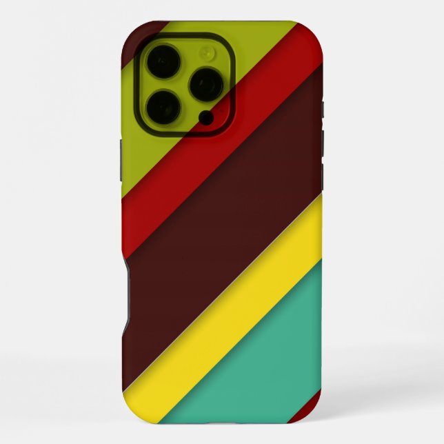 Multi-Coloured Diagonal Stripes iPhone Case (Back)