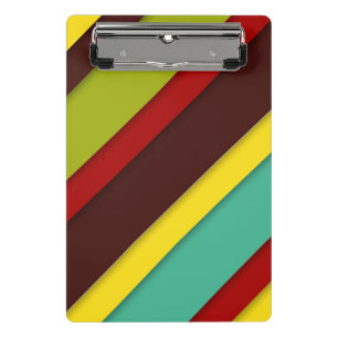 Multi-Coloured Diagonal Stripes Mini Clipboard