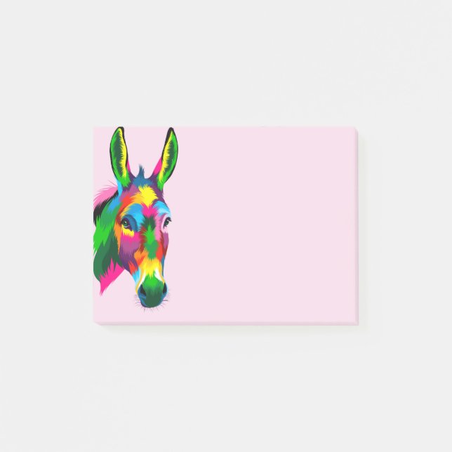 Multi-Coloured Donkey Post-it Notes (Front)