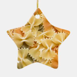 multi coloured dried pasta ceramic ornament