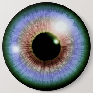 Multi-coloured Eyeball 6 Inch Round Button