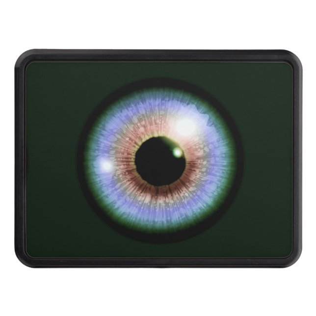Multi-coloured Eyeball Trailer Hitch Cover (Front)
