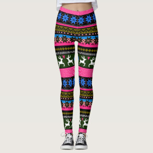 Multi-coloured Fair Isle Pattern Leggings