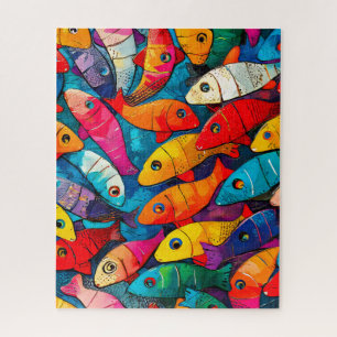Multi-coloured Fish Pattern Jigsaw Puzzle