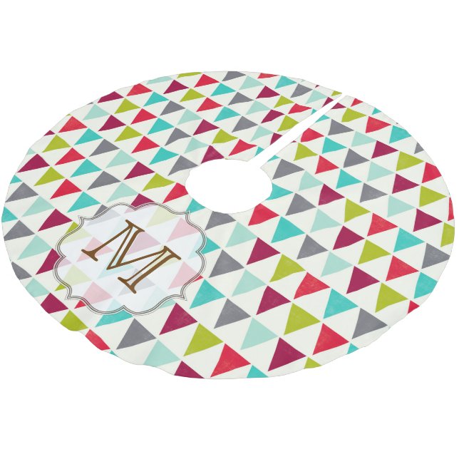 Multi Coloured Flag Monogram Initial Tree Skirt (Angled)