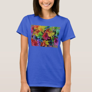 Multi-Coloured Floral Basic Tank Top