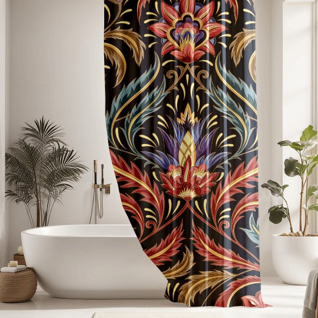 Multi Coloured Floral Damask Shower Curtain (Creator Uploaded)