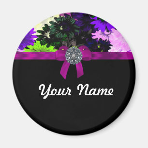 Multi-coloured floral magnet