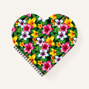 Multi-coloured Flowers and Leaves Pattern-57577 Notebook
