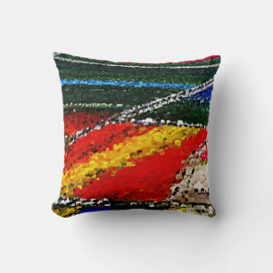 Multi Coloured Flowers Field Painting Pillow