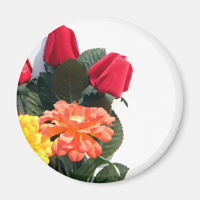 Multi-Coloured Flowers Magnet (Front)