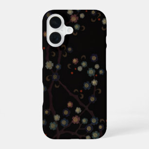 Multi-Coloured Flowers On Black iPhone 16 Case