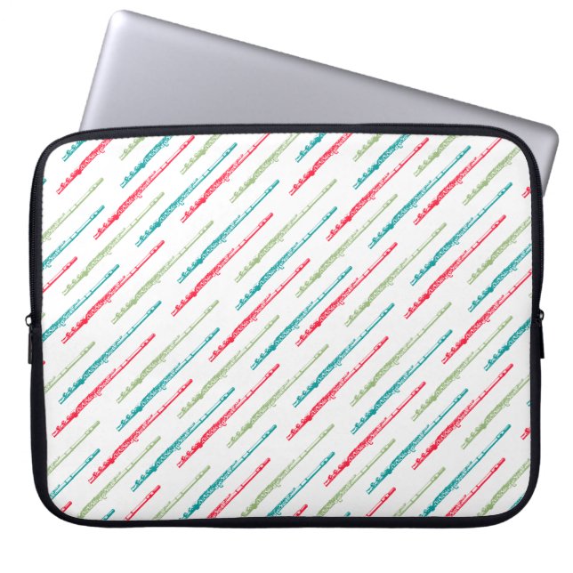 Multi Coloured Flutes Laptop Sleeve (Front)
