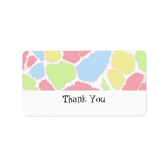 Multi-Coloured Giraffe Fur Pattern Label (Front)