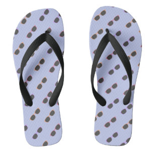 Multi-coloured glasses flip flops