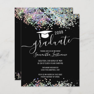Multi coloured glitter graduation party Paper Shee