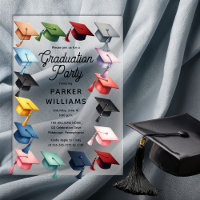 Multi-Coloured Grad Caps Graduation Party