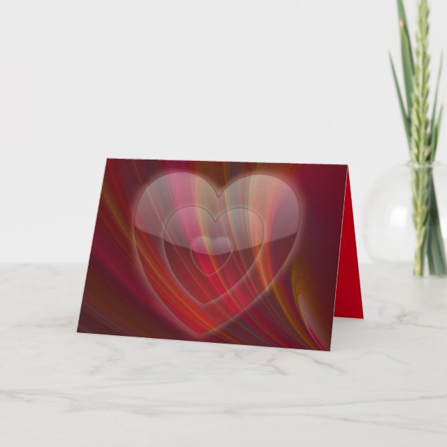 Multi-Coloured Heart Greeting Card (Front)