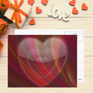 Multi-Coloured Heart Postcard