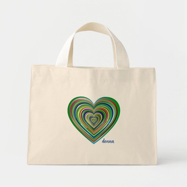 Multi Coloured Heart Tote Bag (Front)