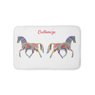 Multi-coloured horse lover Thunder_Cove Bath Mat