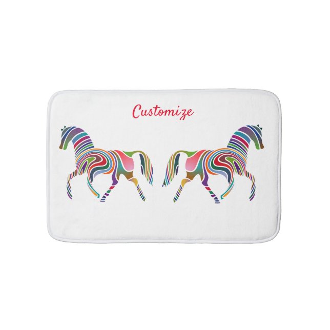 Multi-coloured horse lover Thunder_Cove  Bath Mat (Front)