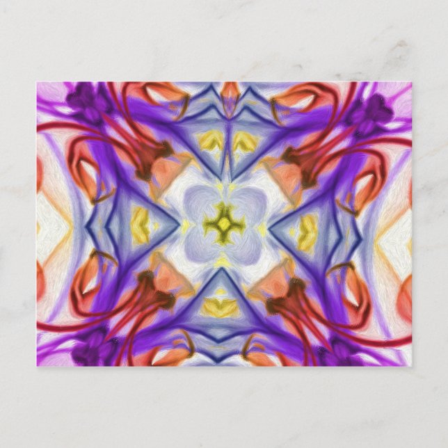 Multi-Coloured Kaleidescope Butterfly Abstract Postcard (Front)