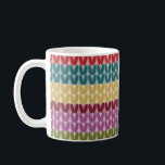 Multi-Coloured Knitted Style Striped Coffee Mug<br><div class="desc">mug</div>