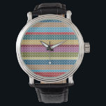 Multi-Coloured Knitted Style Striped Watch<br><div class="desc">Watch</div>