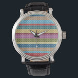Multi-Coloured Knitted Style Striped Watch<br><div class="desc">Watch</div>