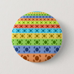 Multi-Coloured Korean Flag Art Print 2 Inch Round Button