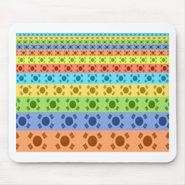 Multi-Coloured Korean Flag Art Print Mouse Pad (Front)