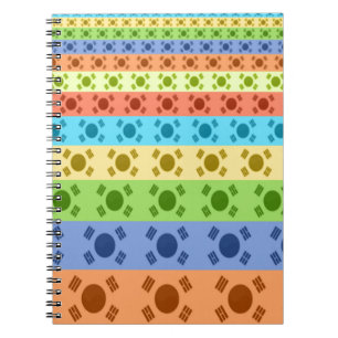Multi-Coloured Korean Flag Art Print Notebook