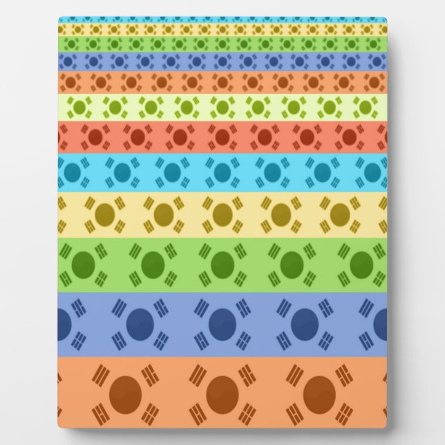 Multi-Coloured Korean Flag Art Print Plaque (Front)