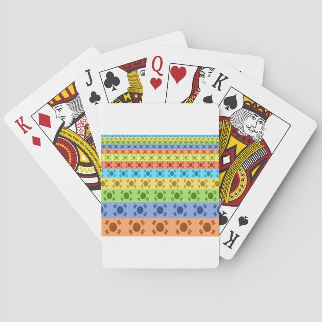 Multi-Coloured Korean Flag Art Print Playing Cards (Back)